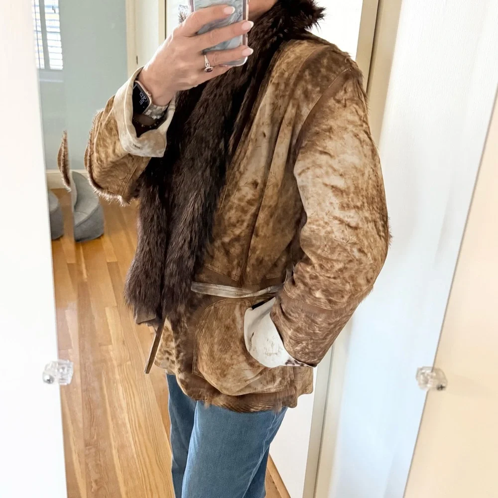 Ben Kahn Reversible Leather and Fur Jacket